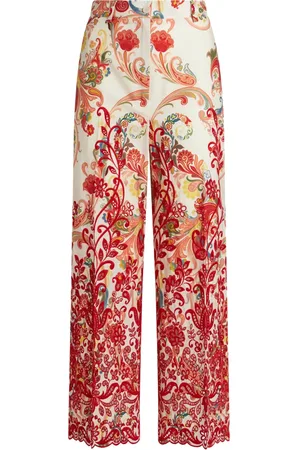 Etro Paisley-print embroidered trousers