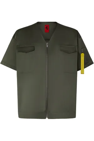 FERRARI Keyring-attachment zip-fastening shirt
