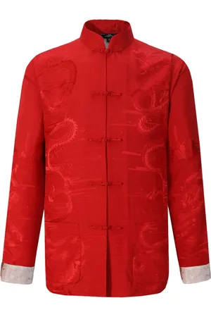 SHANGHAI TANG Dragon-jacquard mulberry silk jacket