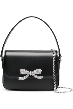 Self-Portrait Bow-detail leather cross body bag