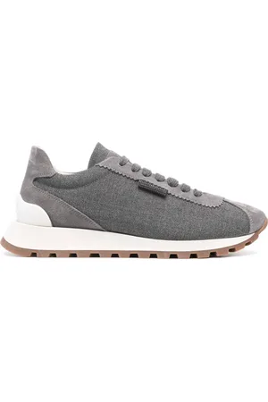Brunello Cucinelli Suede-panel wool sneakers