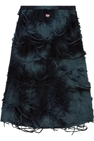 Diesel O-Jal distressed cotton midi skirt