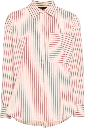 Maje Striped rhinestone shirt