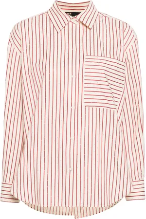 Maje Striped rhinestone shirt