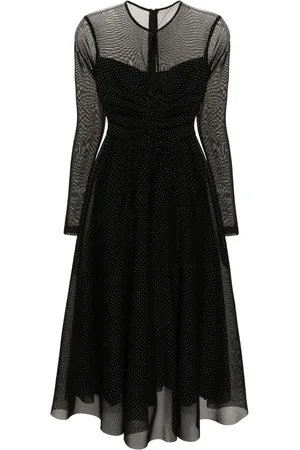 NISSA Studded flared midi dress