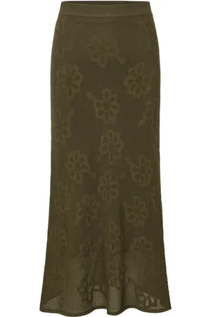 Cecilie Bahnsen Embroidered floral knit skirt