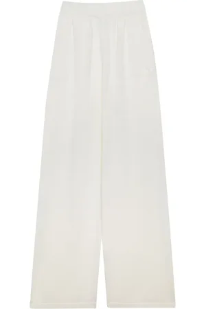 Msgm Logo-embroidered wide-leg trousers