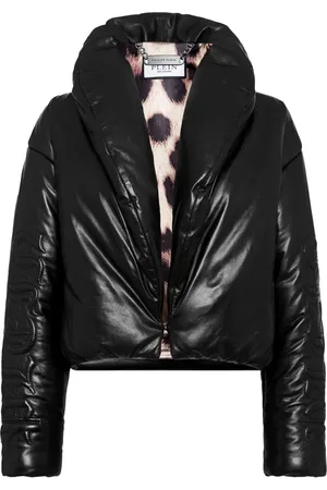 Philipp Plein Skull & Bones leather biker jacket