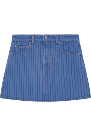 Ganni Striped denim skirt