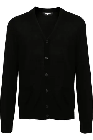 Dsquared2 Logo-embroidered virgin wool cardigan