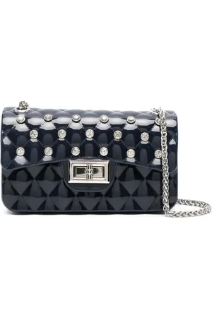 MONNALISA Patent quilted gem-embellished bag