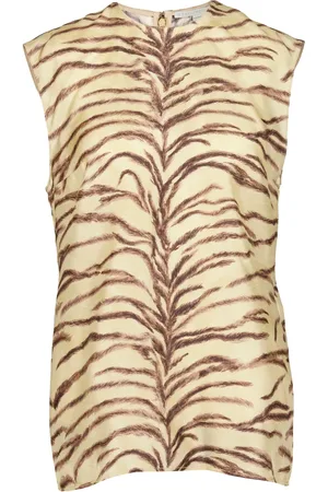 Stella McCartney Tiger-print silk top