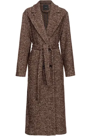 Pinko Herringbone double-breasted coat