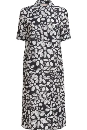 Marni Floral-print midi shirt dress