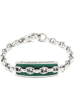 STEPHEN WEBSTER Sterling Thorn Addiction Inline Razer malachite bracelet