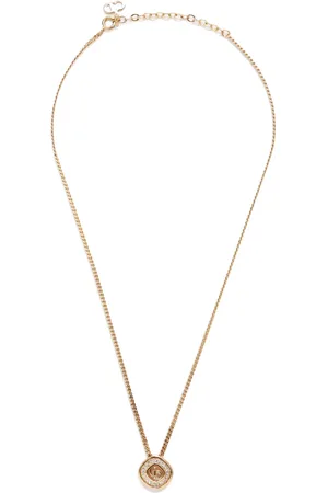 Dior CD-pendant rhinestone-embellished necklace