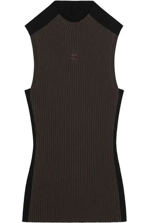 Courrèges Contrast Frame ribbed tank top