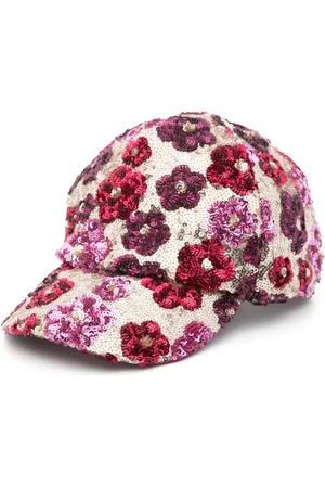 Simonetta Sequined floral cap