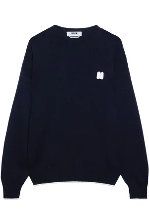 Msgm Logo-appliqué crew-neck jumper