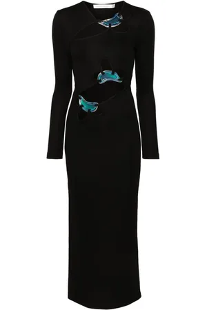 CHRISTOPHER ESBER Cut-out ribbed maxi dress
