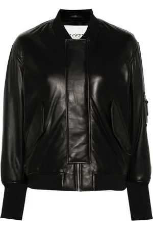 Closed Padded leather bomber jacket