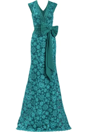 Tadashi Shoji Embroidered V-neck gown