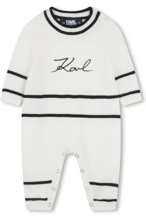 Karl Lagerfeld Logo-print striped romper