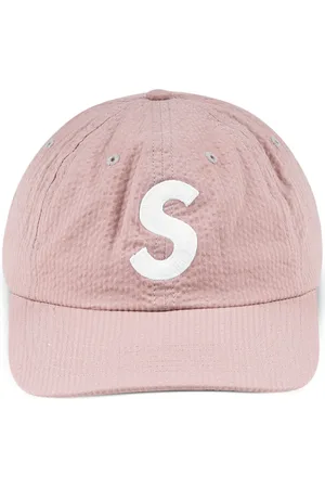 Supreme Logo-embroidered seersucker baseball cap