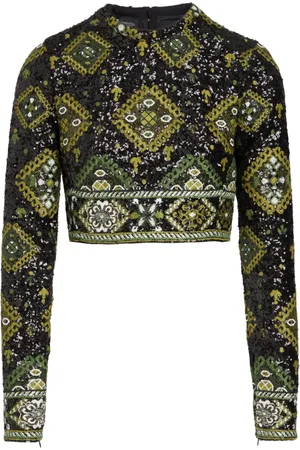 Giambattista Valli Sequin-embellished crop top