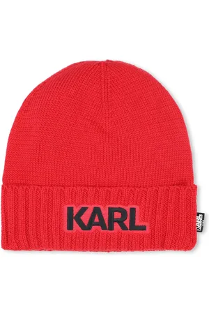 Karl Lagerfeld Embroidered-logo beanie