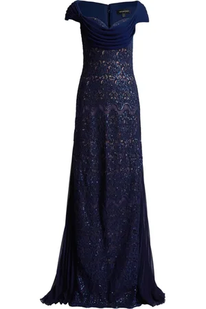 Tadashi Shoji Sequin-embellished layered gown