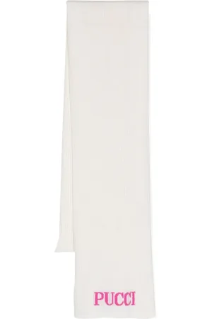 PUCCI Junior Logo-jacquard ribbed scarf