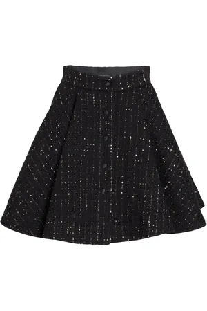 Giambattista Valli High-rise boucl?? flared skirt