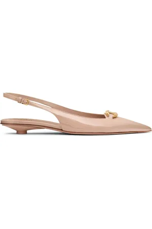 VALENTINO GARAVANI VLogo Signature leather slingback ballerina shoes