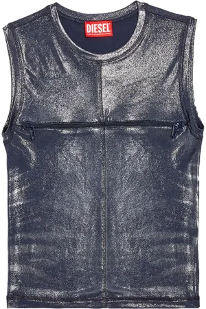 Diesel T-Vezzy metallic-effect cropped top
