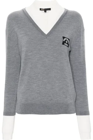 Maje Logo-patch layered jumper