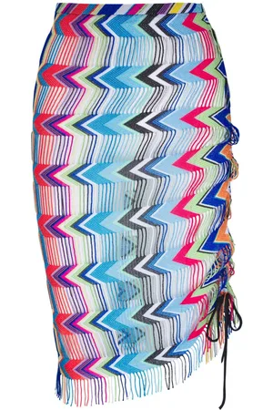 Missoni Zigzag-knit draped skirt