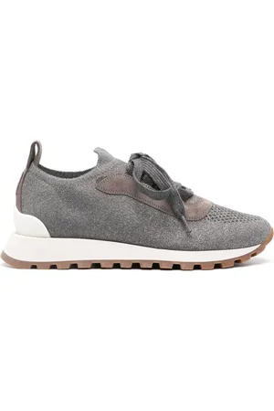 Brunello Cucinelli Metallic knitted sneakers