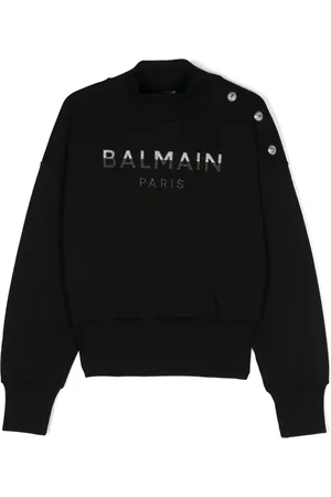 Balmain Logo-embossed cotton swaetshirt