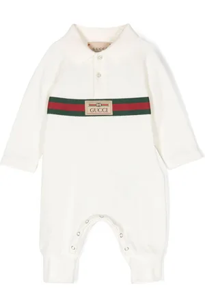 Gucci Web-detail piqué-weave romper