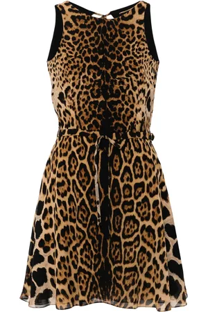 Saint Laurent Leopard-print silk mini dress