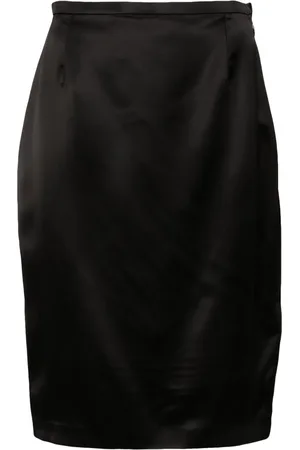 Saint Laurent Satin pencil midi skirt