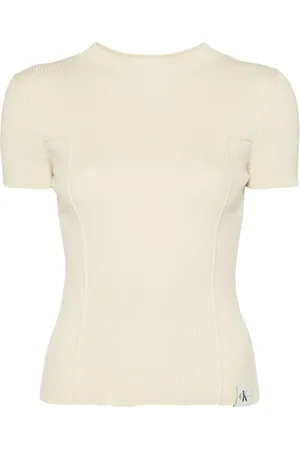 Calvin Klein Mock-neck ribbed T-shirt