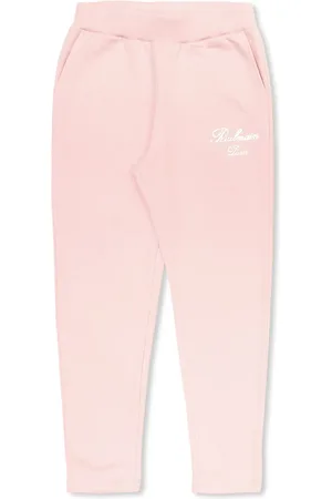 Balmain Silver-tone logo-print track pants