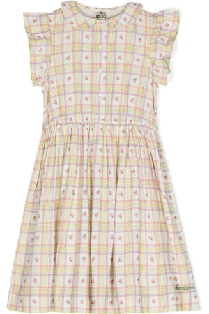 BONTON Tartan-check cotton dress