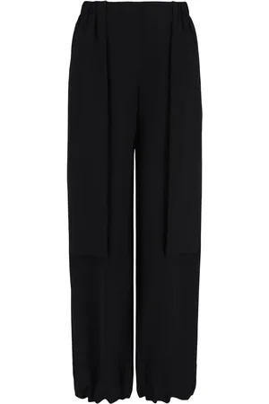 Giorgio Armani Elasticated-waistband straight-leg trousers