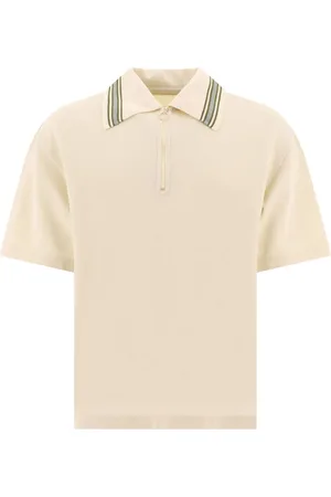 KAPITAL Stripe-trimmed cotton polo shirt