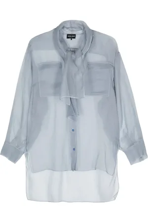 Giorgio Armani Scarf-detail organza shirt