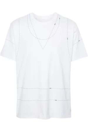 Maison Margiela Stitch-print cotton T-shirt