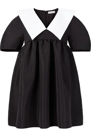 Nina Ricci Contrasting-collar taffeta babydoll dress
